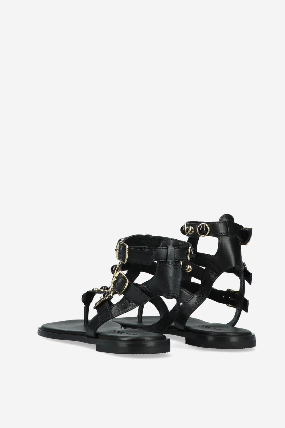 Leather embellished sandals