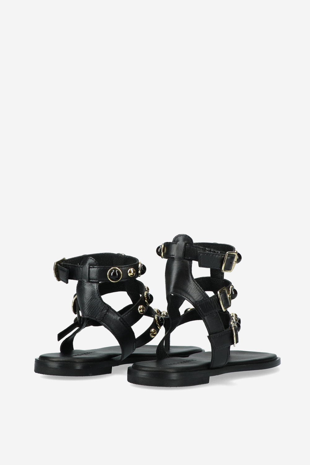 Leather embellished sandals