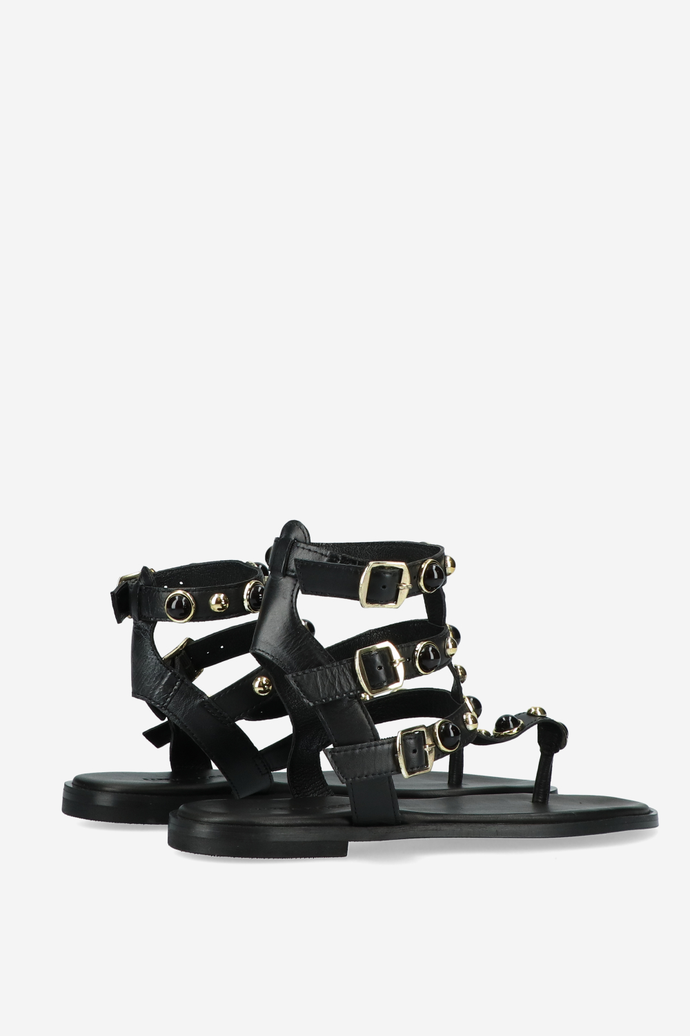Leather embellished sandals