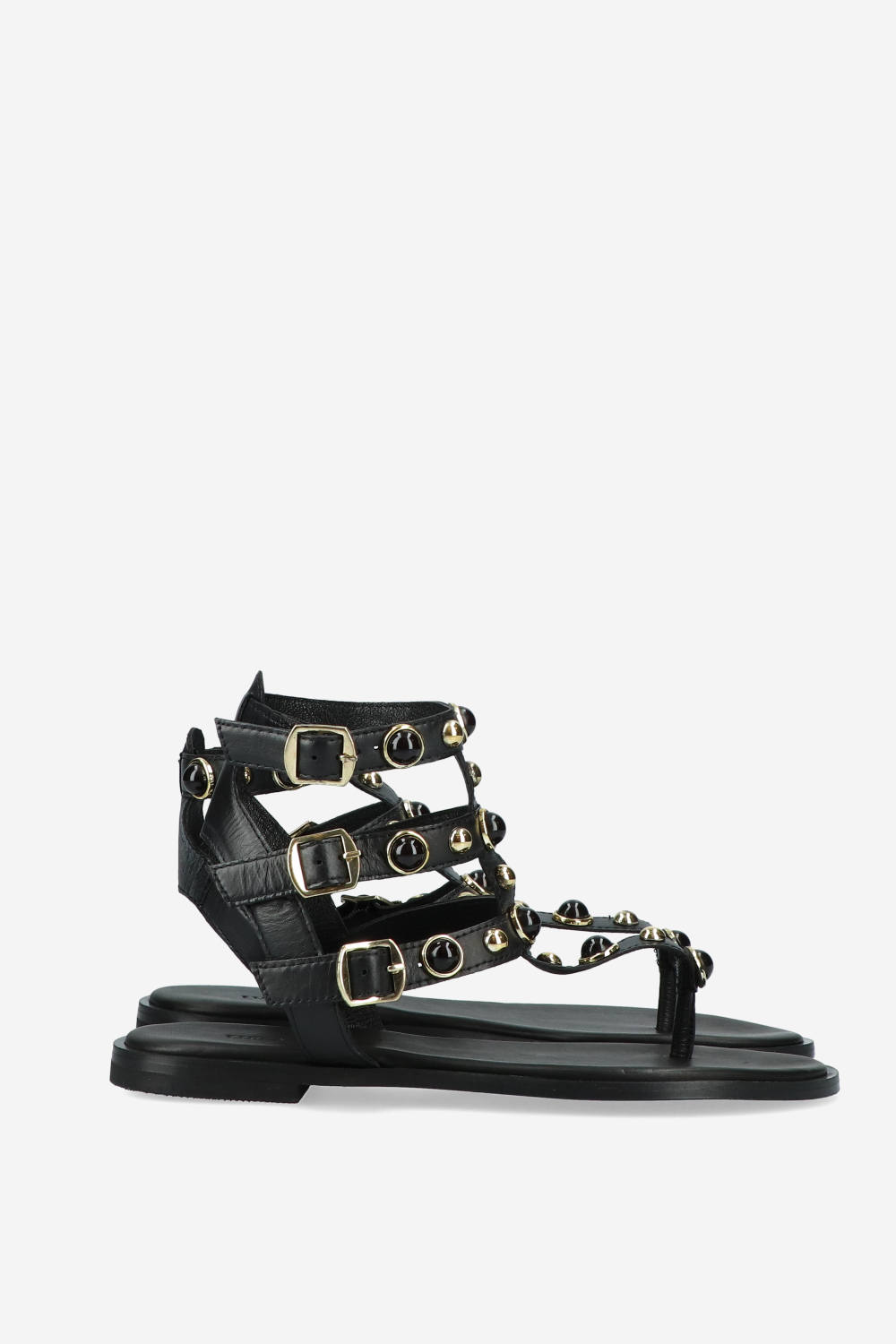 Leather embellished sandals