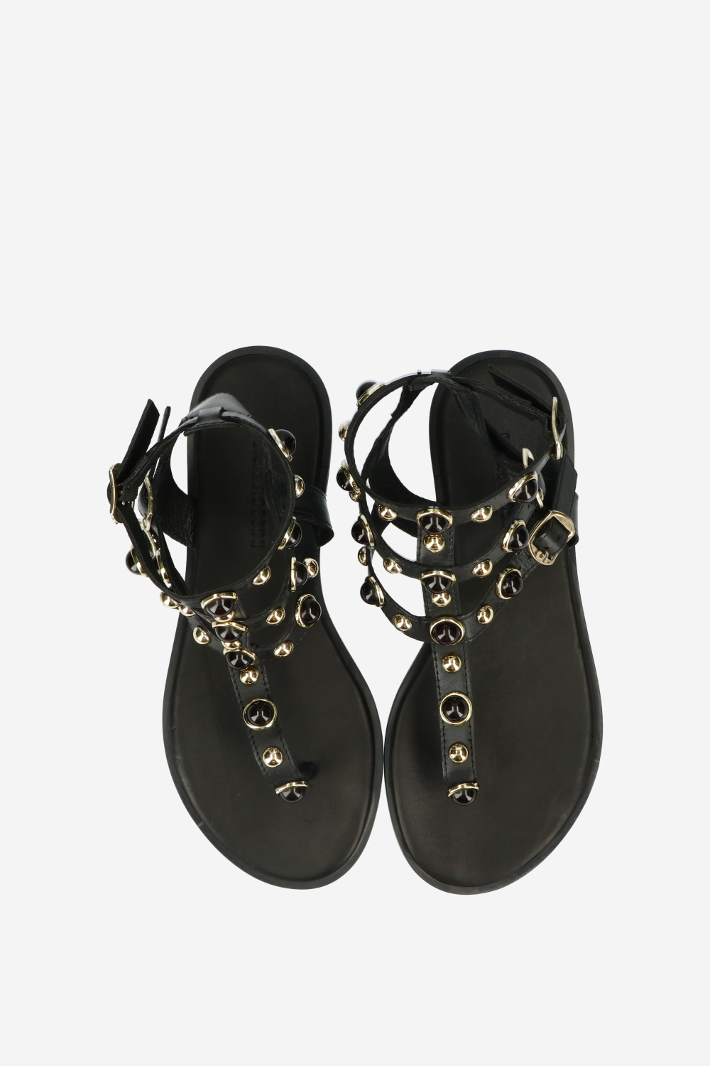 Leather embellished sandals