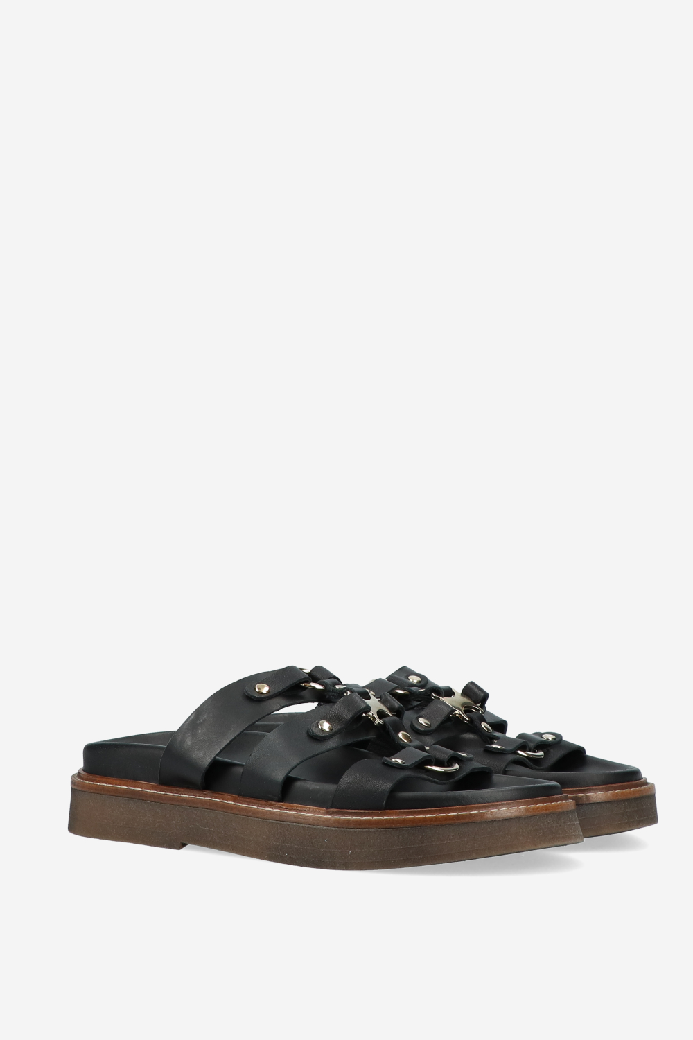 Luisa Rossini - Buckeld leather platform sandals