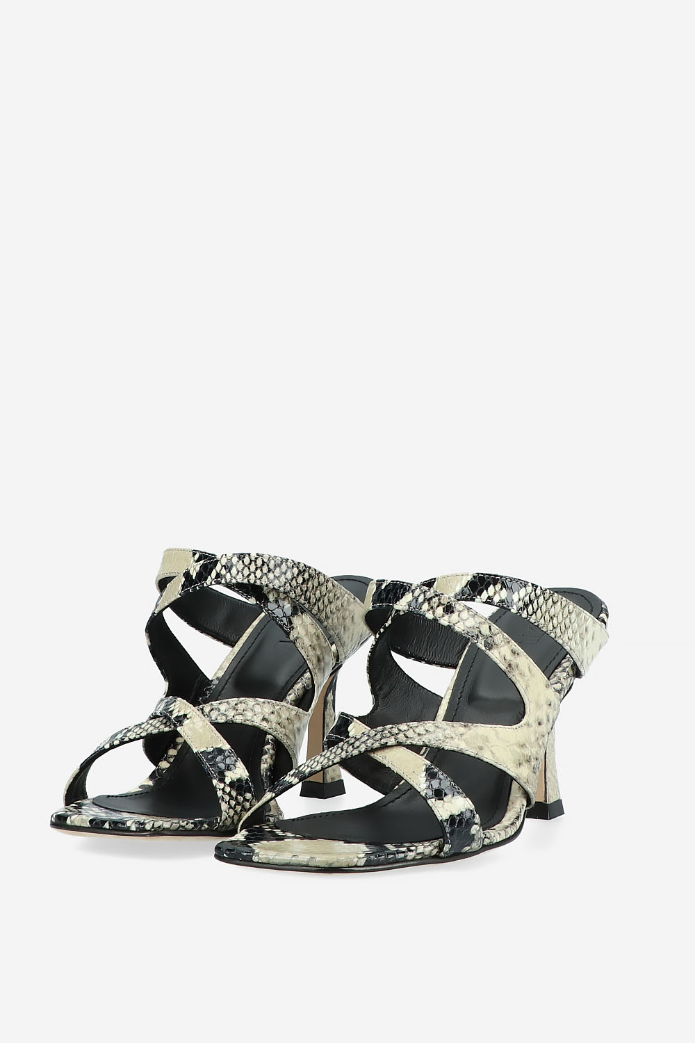 Go Flex python leather heeled sandals
