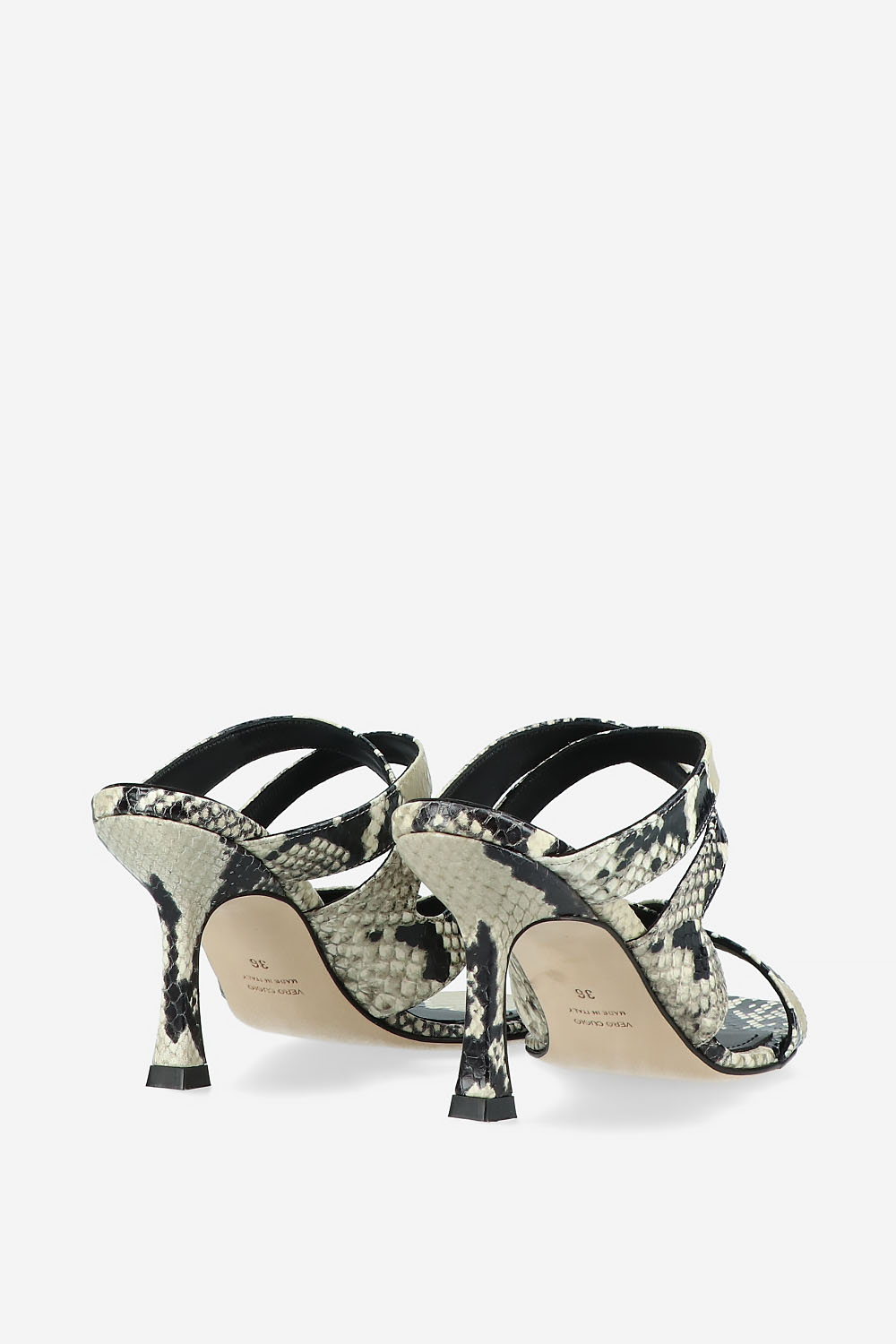 Go Flex python leather heeled sandals