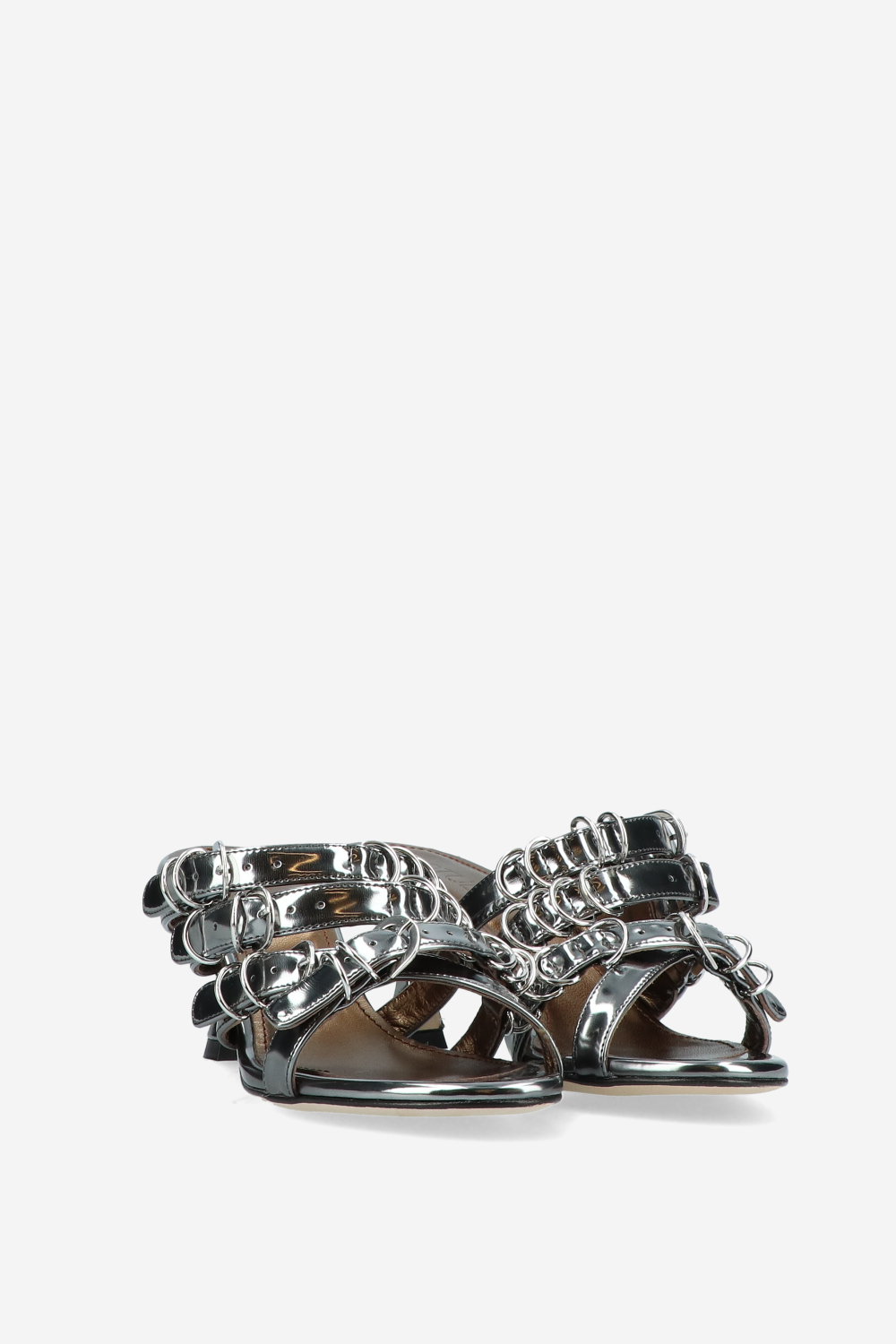 Savage metallic leather sandals