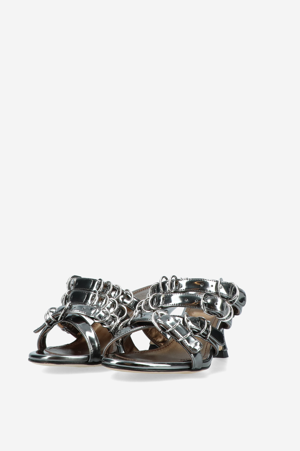 Savage metallic leather sandals
