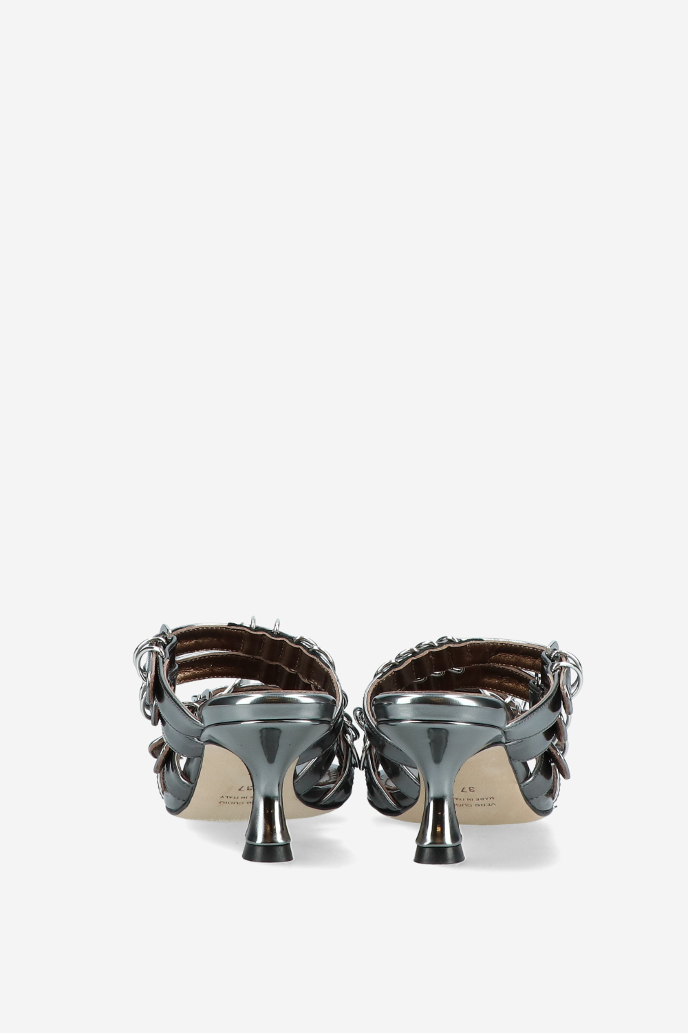 Savage metallic leather sandals