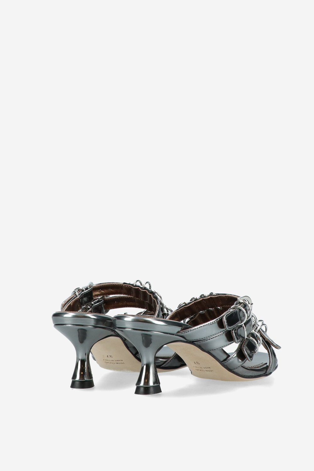 Savage metallic leather sandals