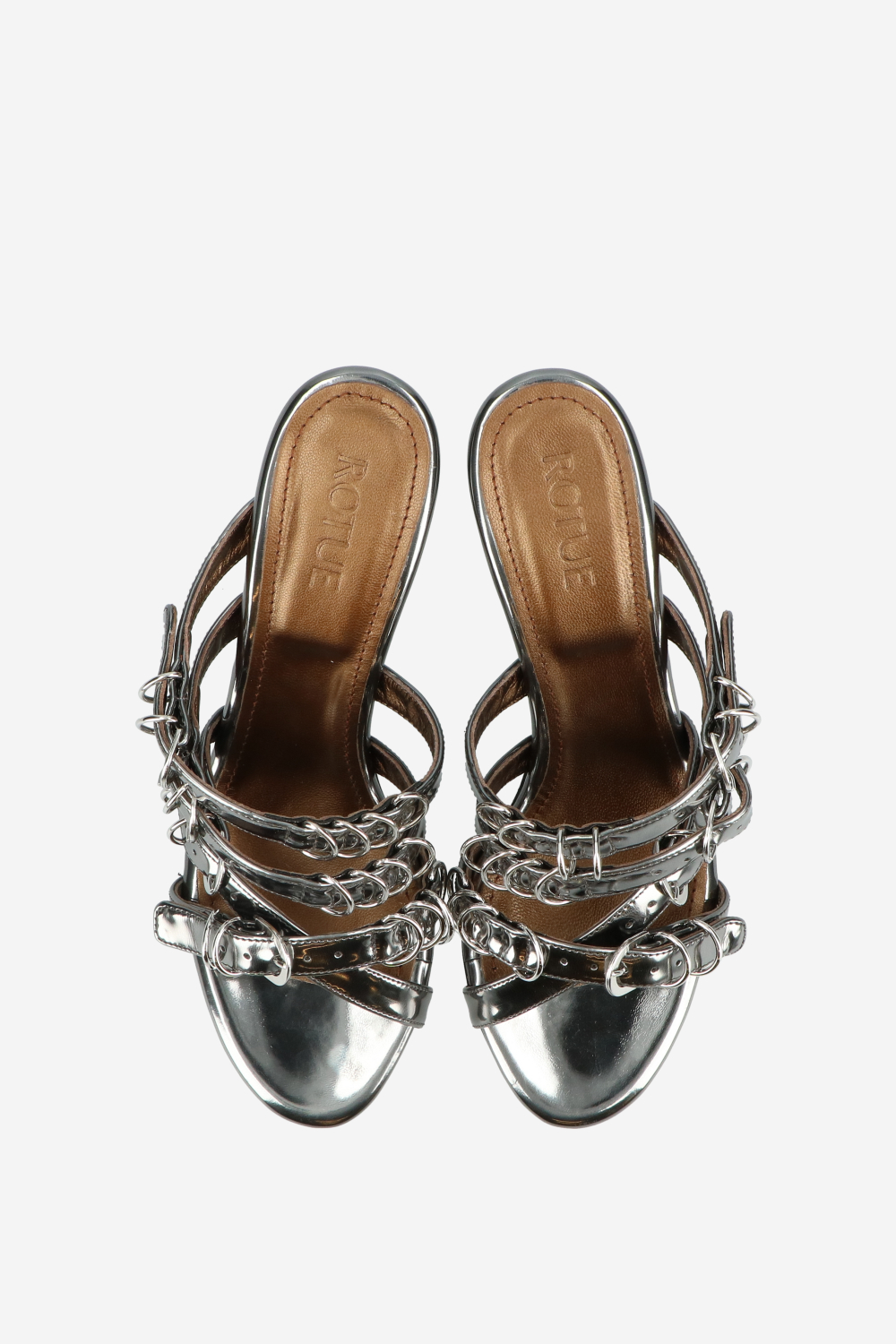 Savage metallic leather sandals