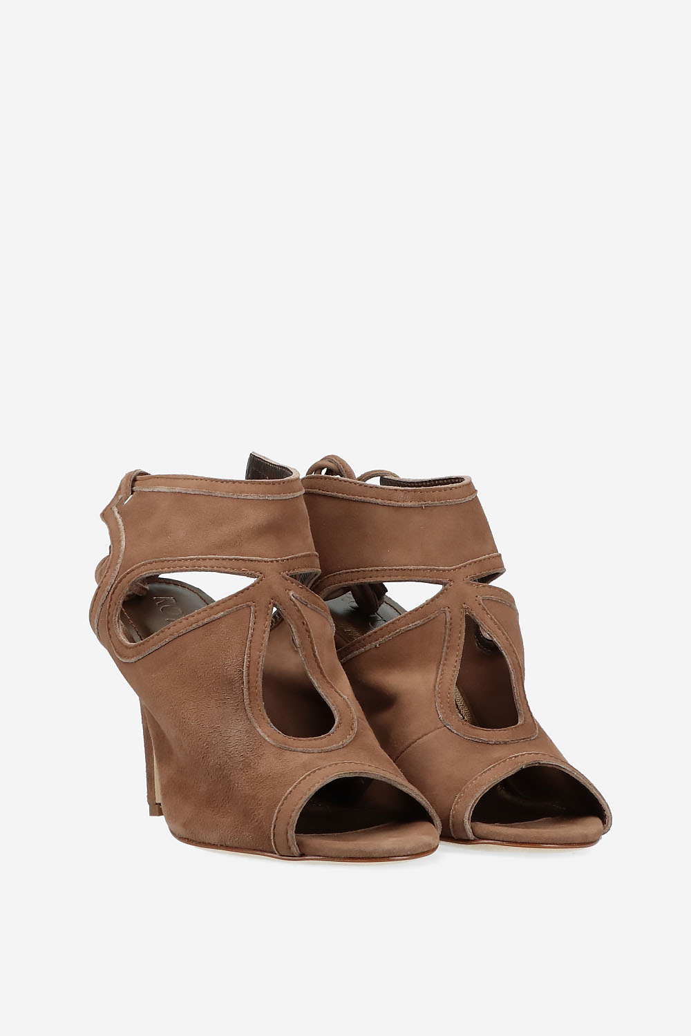 Red Flags suede heels