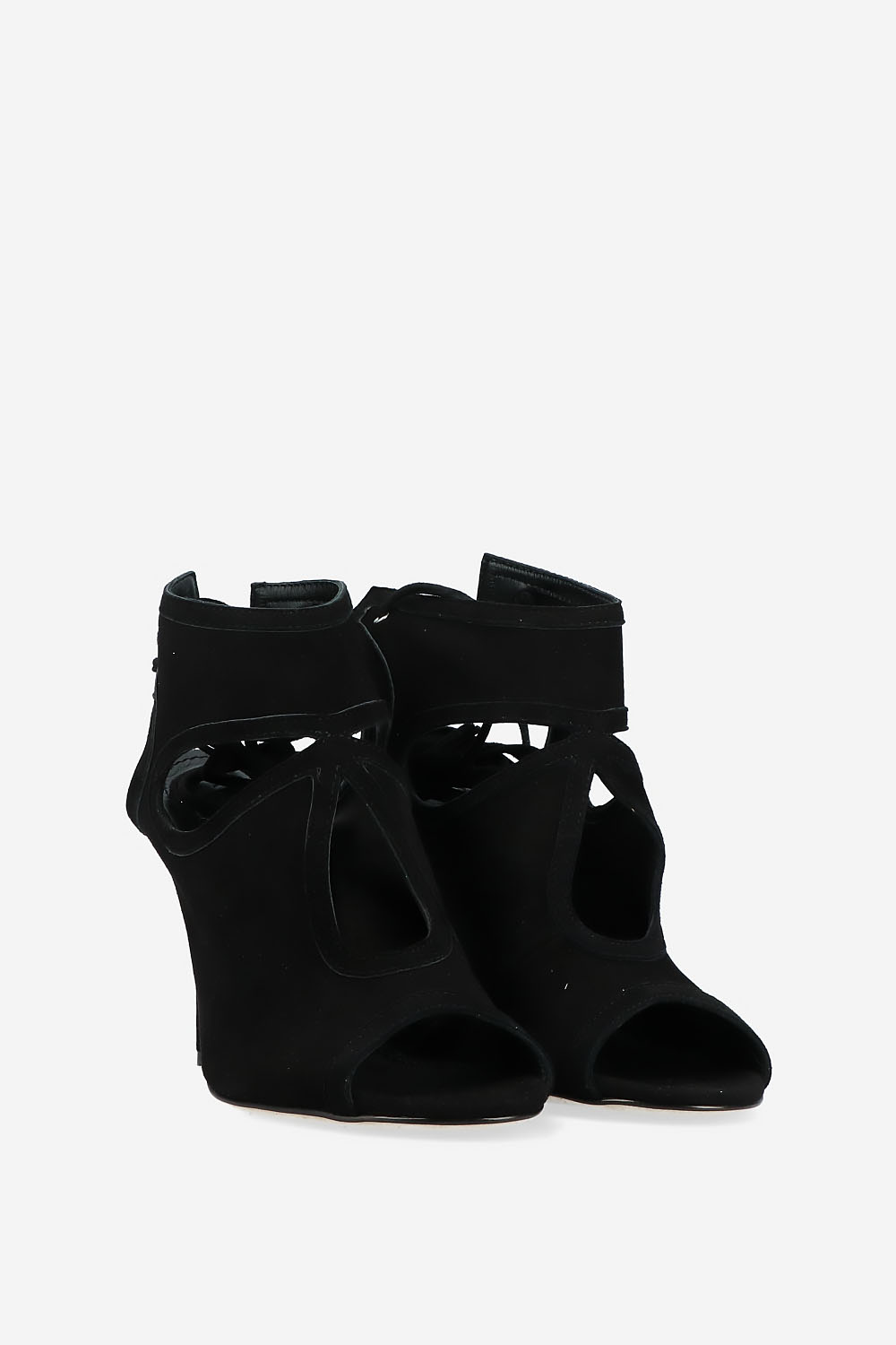 Red Flags suede heels