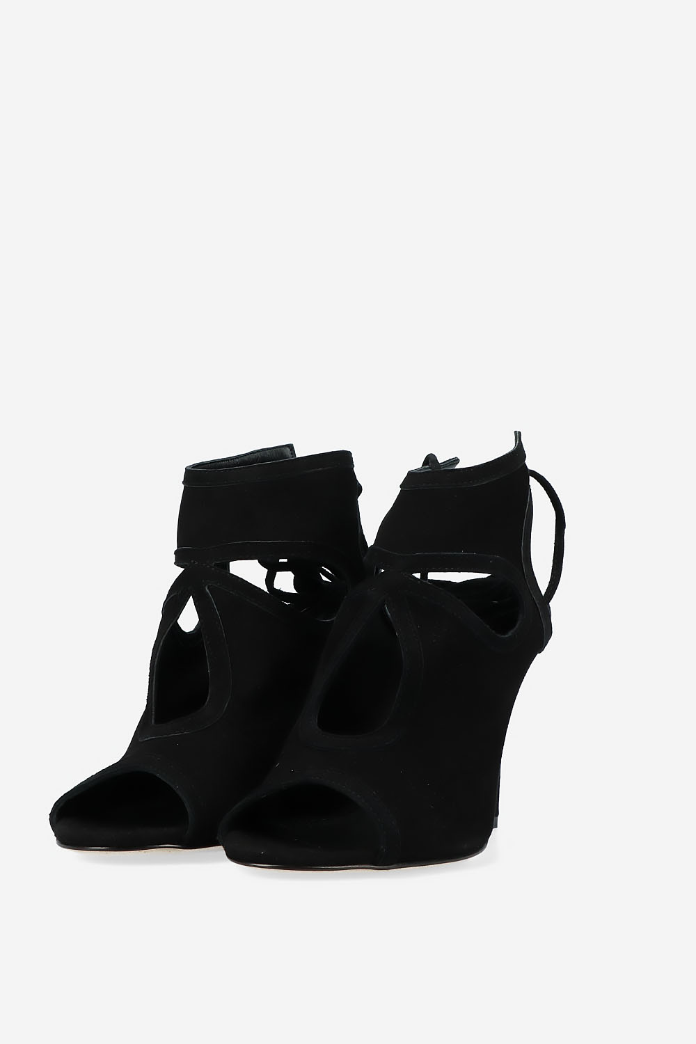 Red Flags suede heels