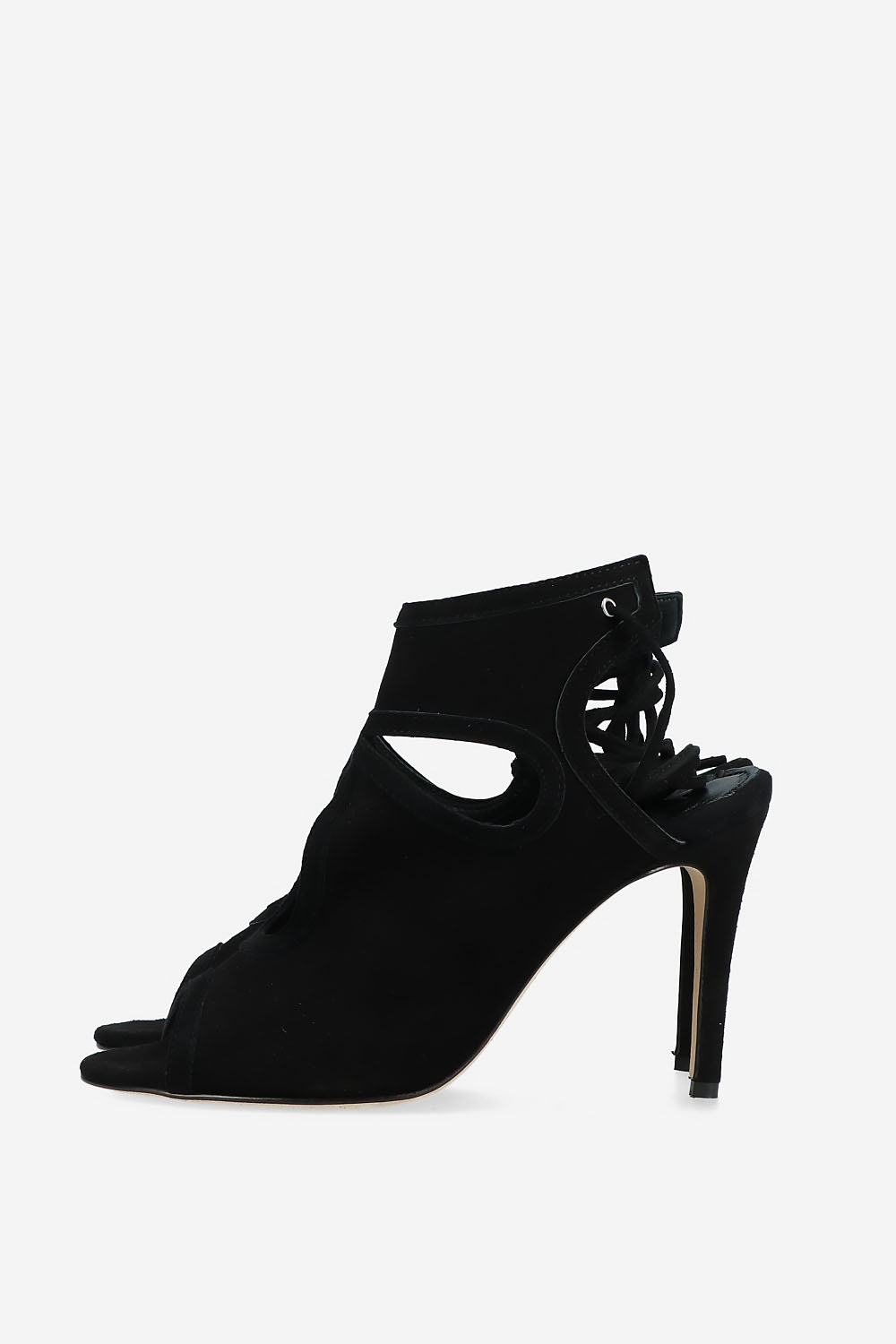 Red Flags suede heels