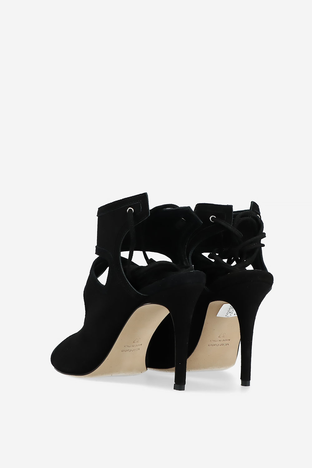 Red Flags suede heels