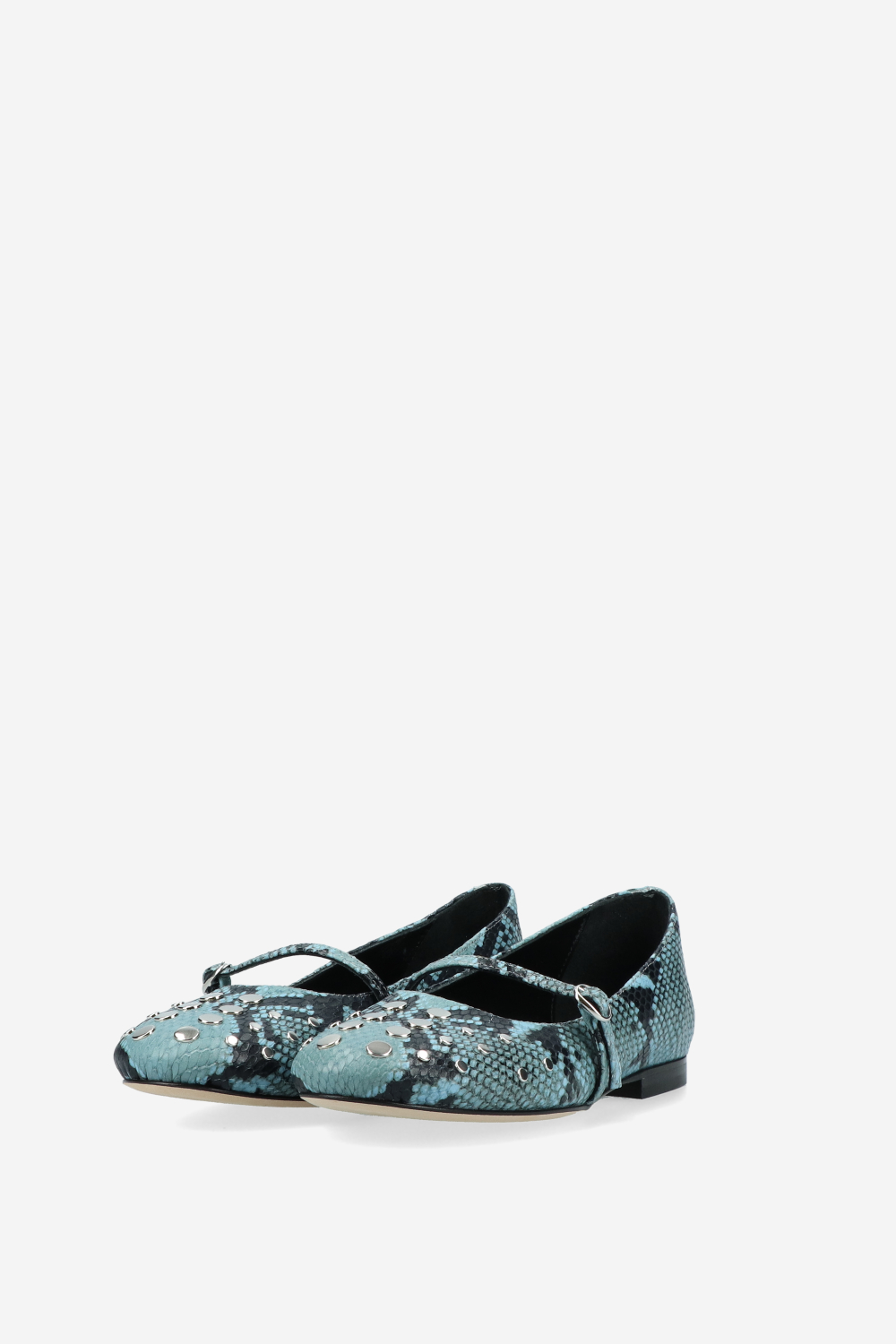 Robbery pitone studded ballerinas
