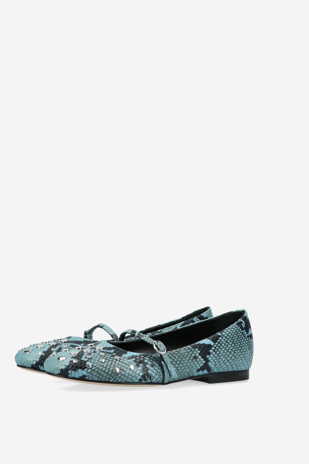 Robbery pitone studded ballerinas
