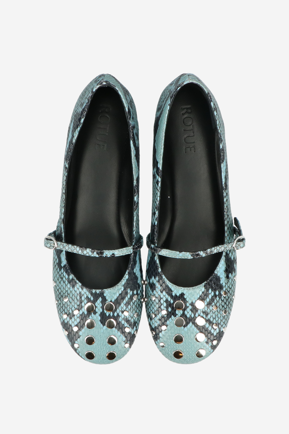 Robbery pitone studded ballerinas