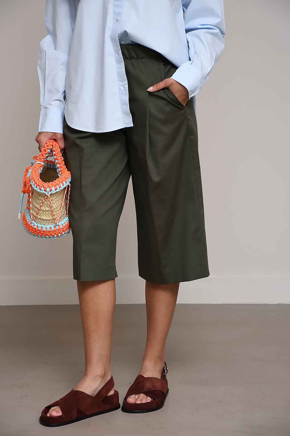 X collection Antwerp - Cotton poplin loose bermuda