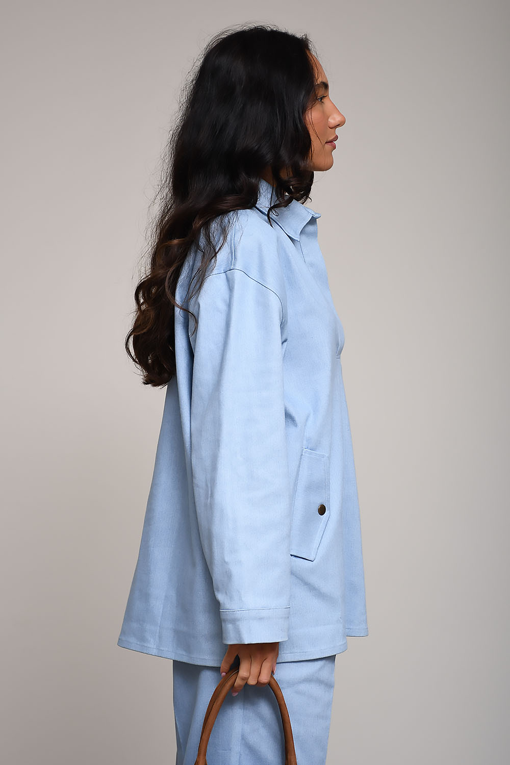 AVDW - Azul denim cotton poloshirt