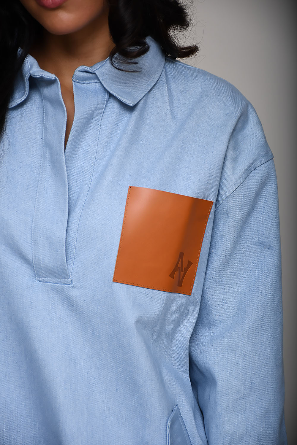 Azul denim cotton poloshirt