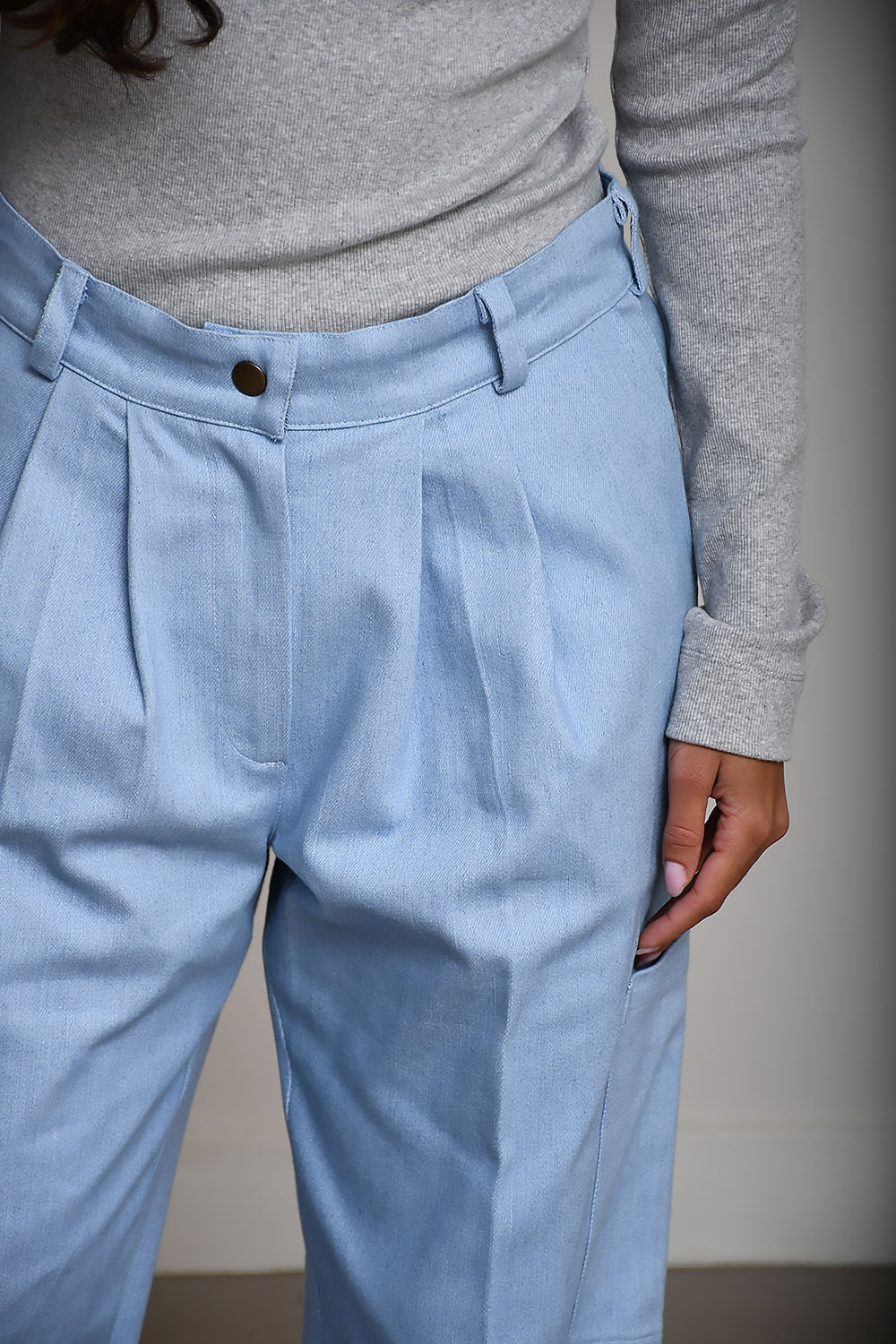 Azul denim cotton pantalon