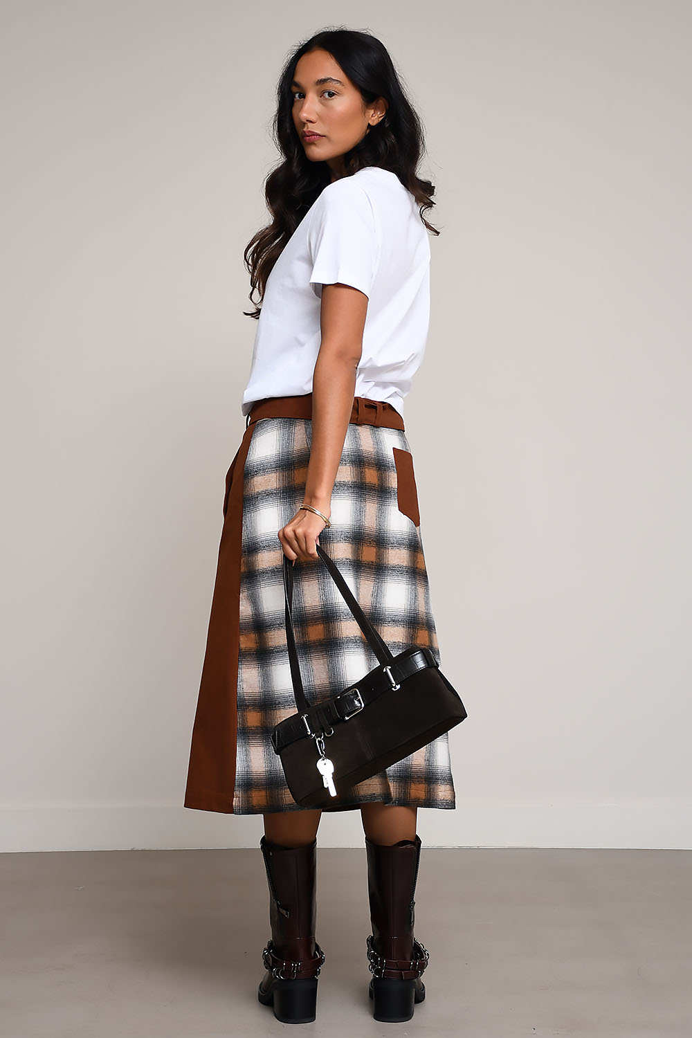 Dennis duo brick midi skirt