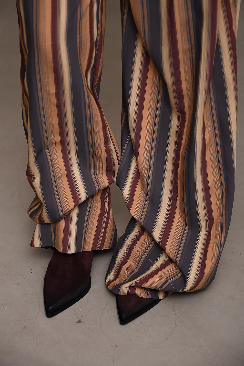 Stripy viscose pantalon