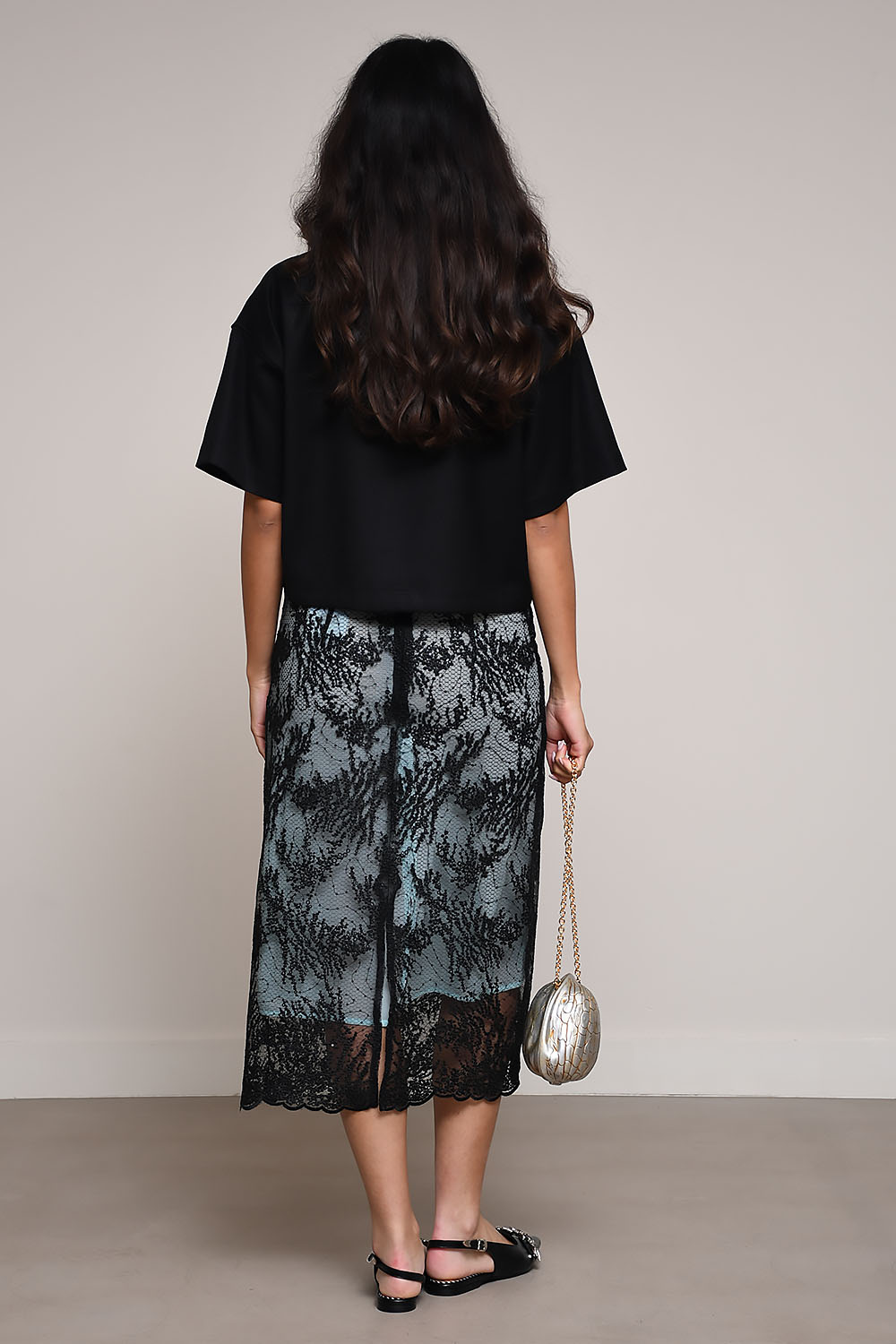 Georgia embroiderd midi skirt