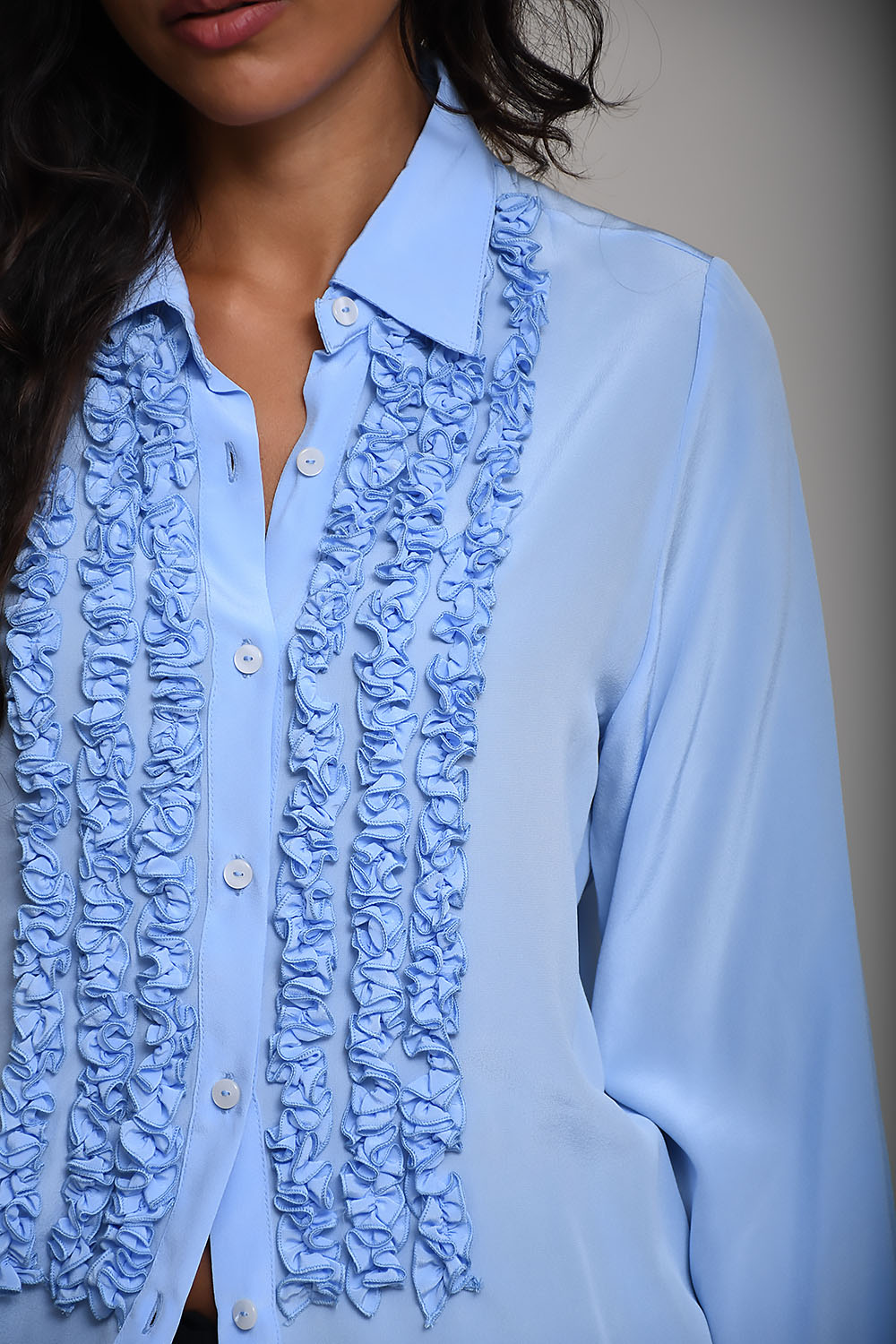 Ruffy silk shirt