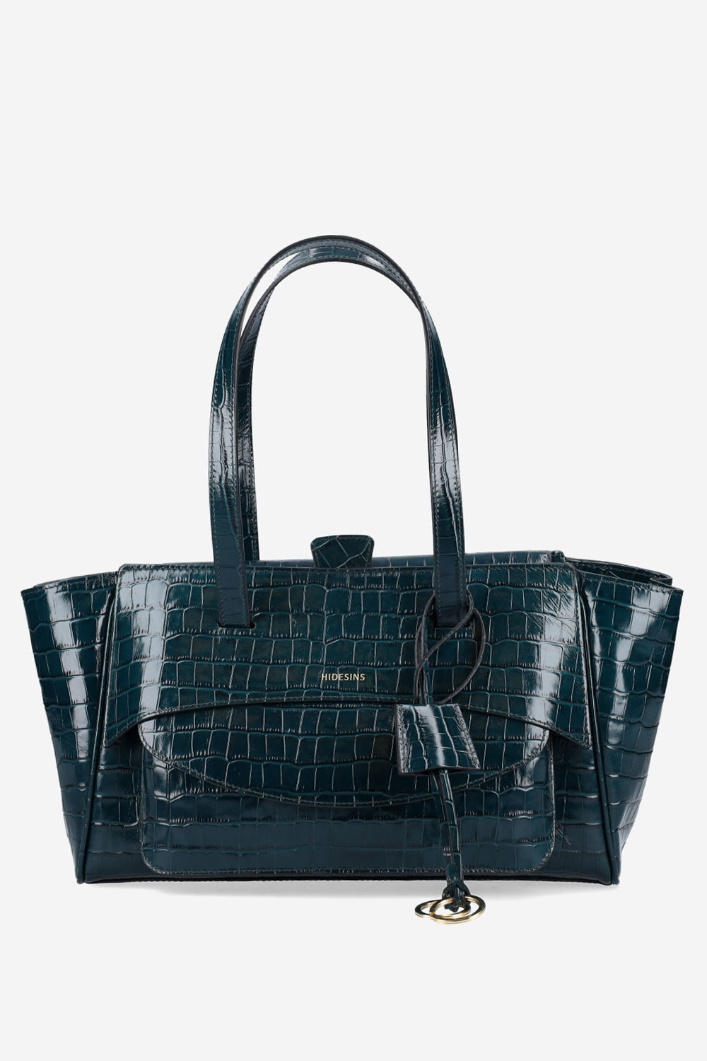 Basset croco leather shoulder bag