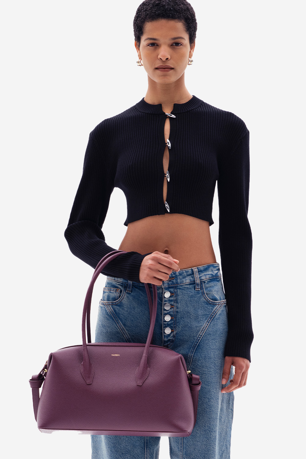 Brioche duffle pebble grain leather shoulder bag