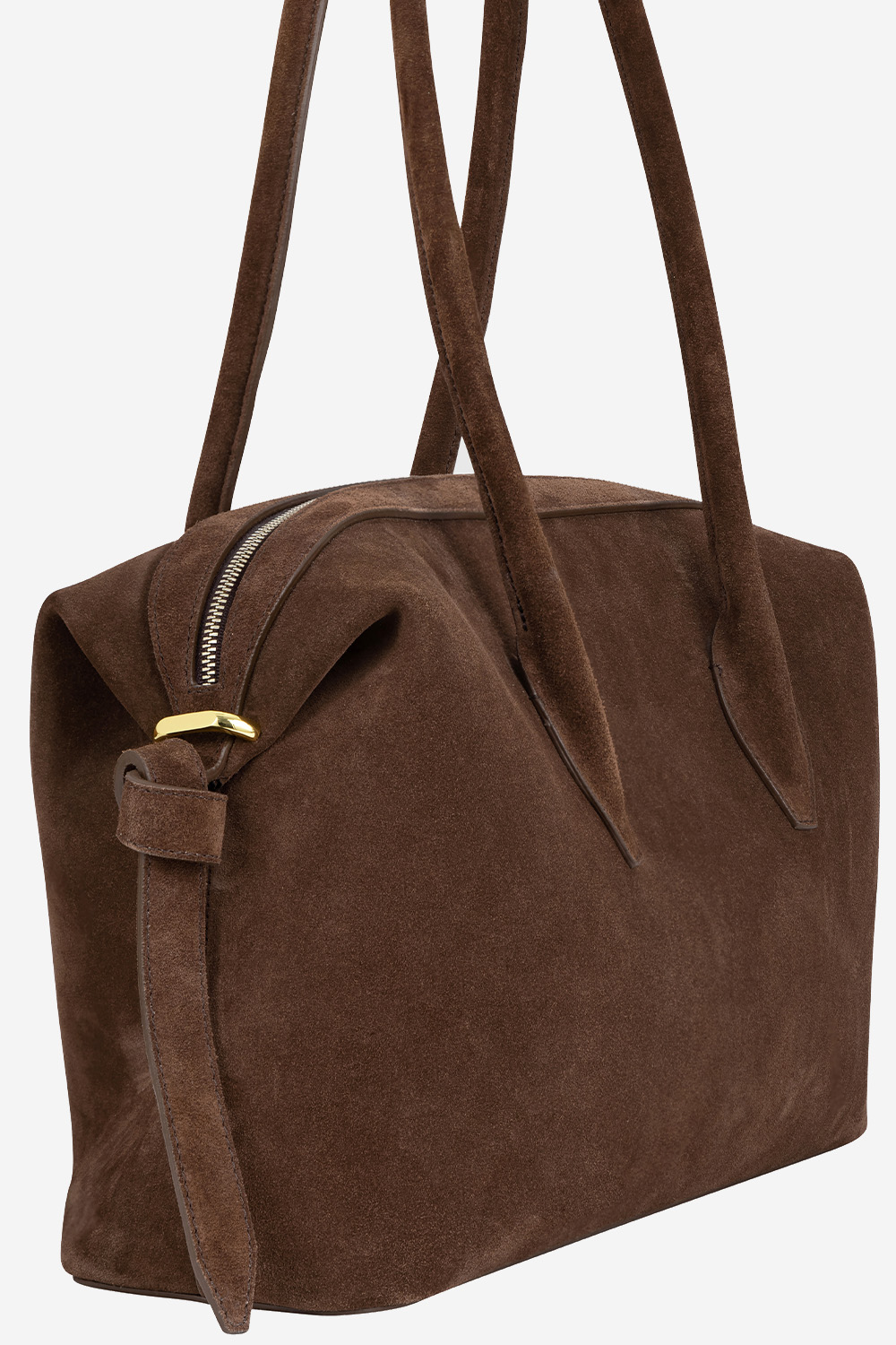 Brioche duffle suede shoulder bag