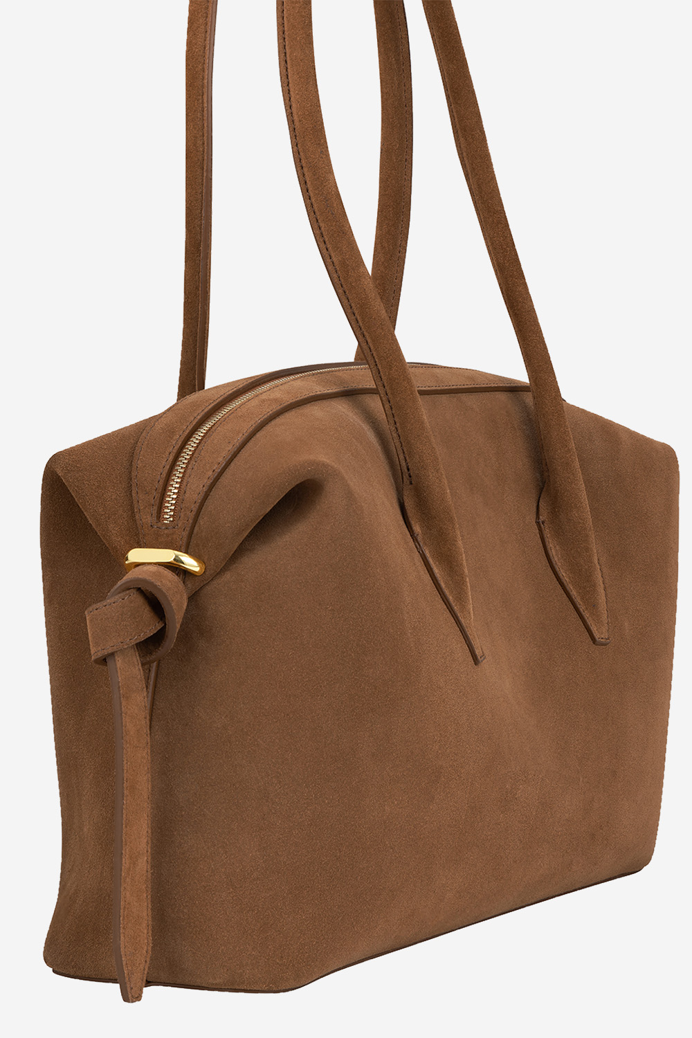 Brioche duffle suede shoulder bag