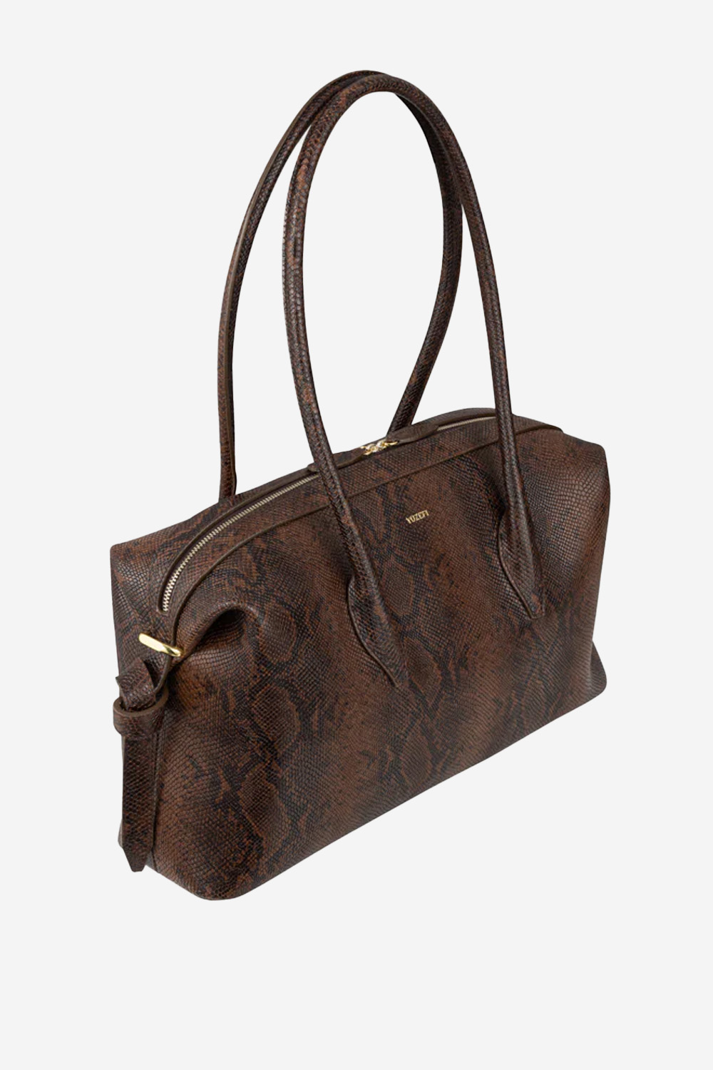 Yuzefi - Brioche duffle embossed snake shoulder bag