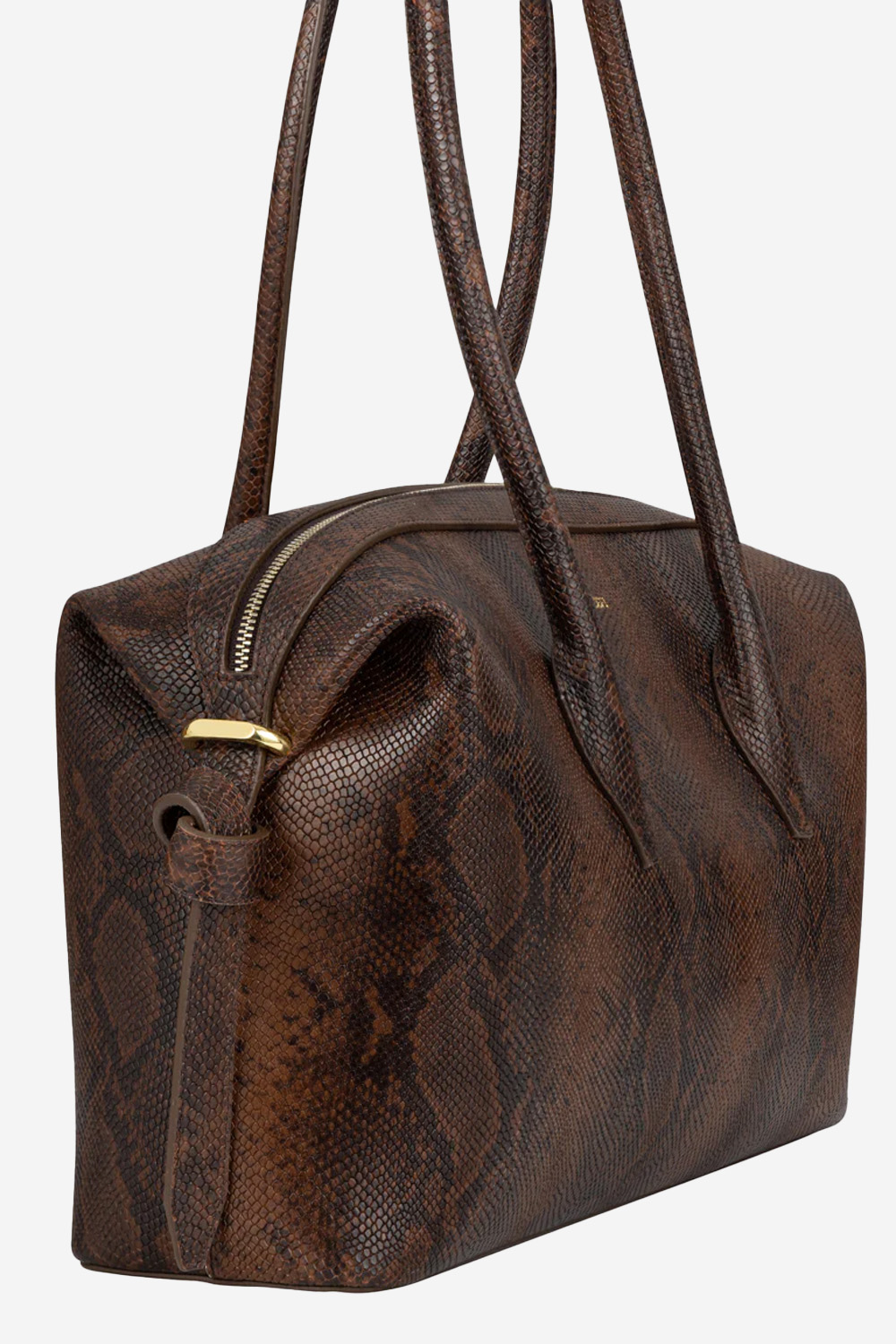 Brioche duffle embossed snake shoulder bag
