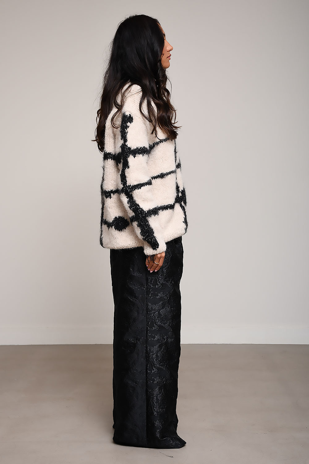 Wild Animals - Windowpane checked cardigan