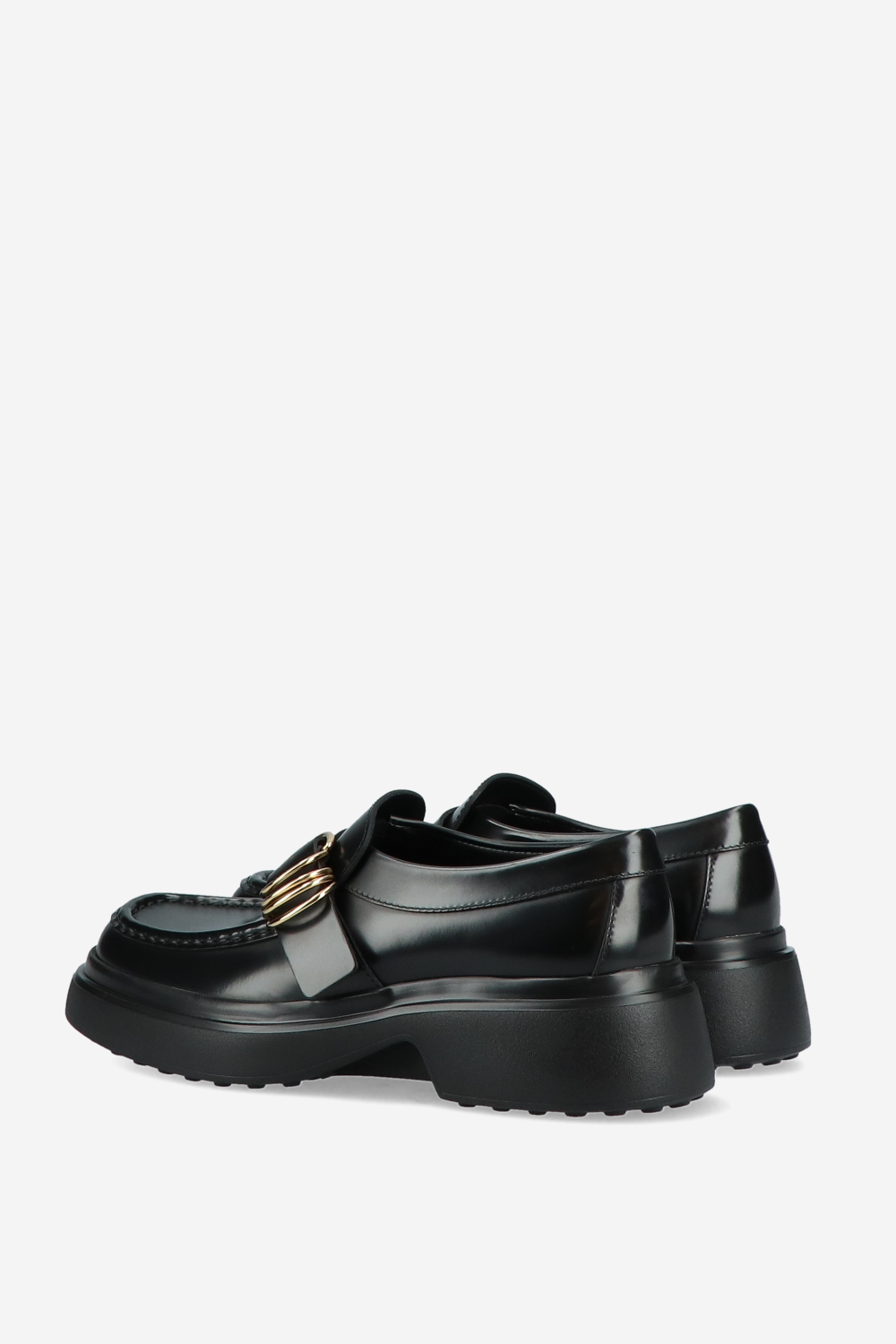 Buckled leather loafers