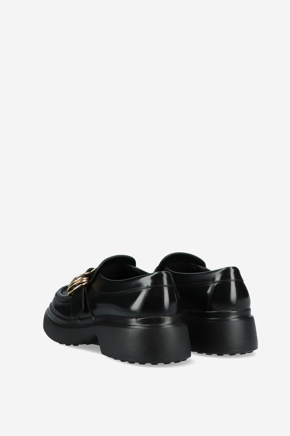 Buckled leather loafers
