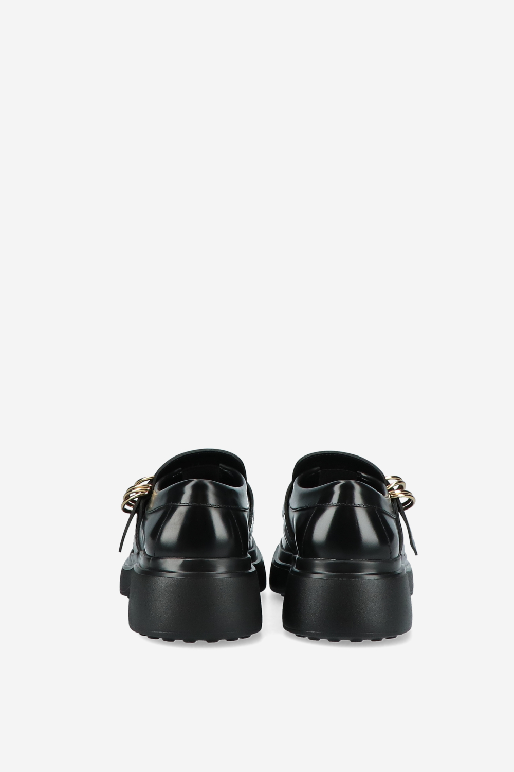 Buckled leather loafers