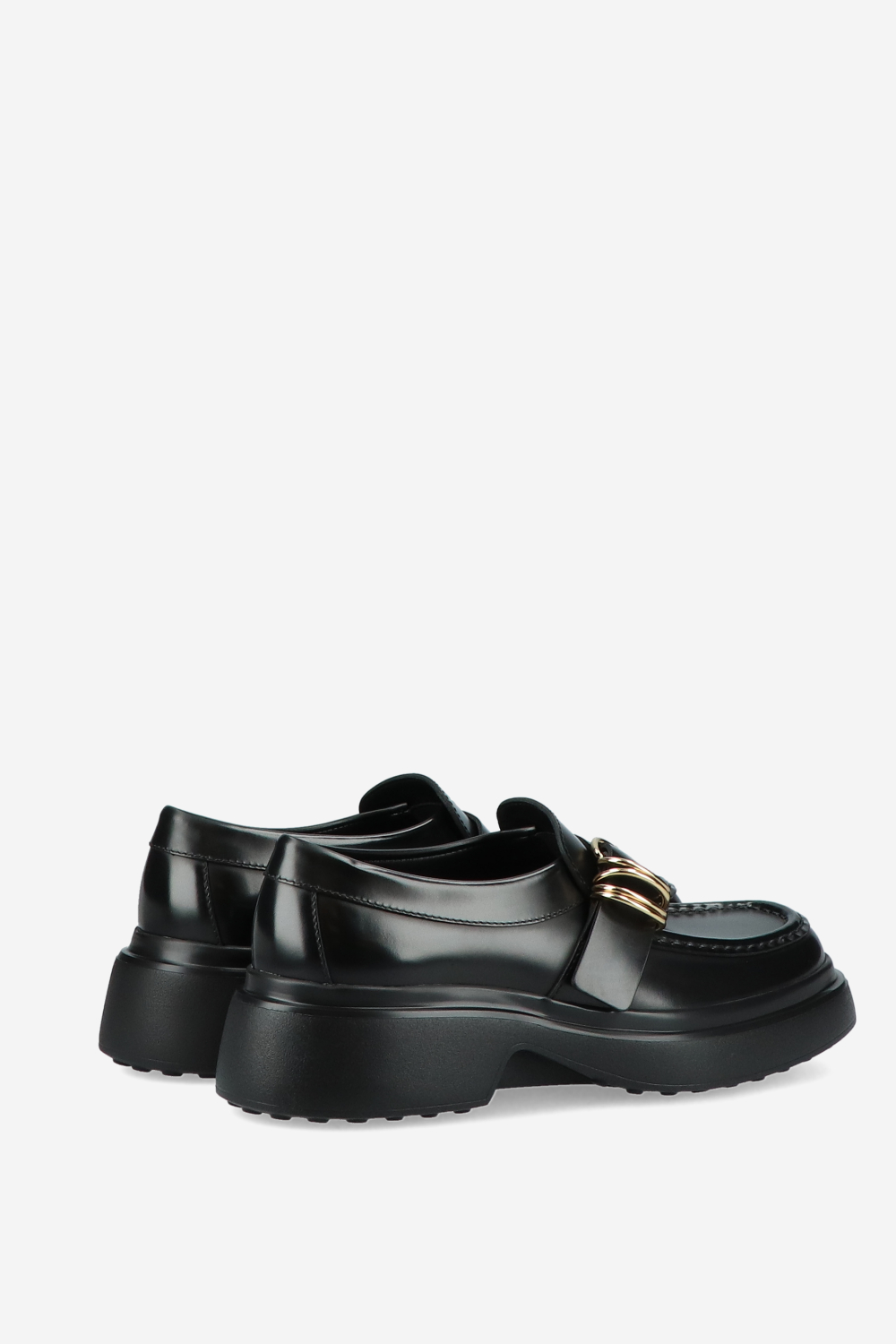 Buckled leather loafers