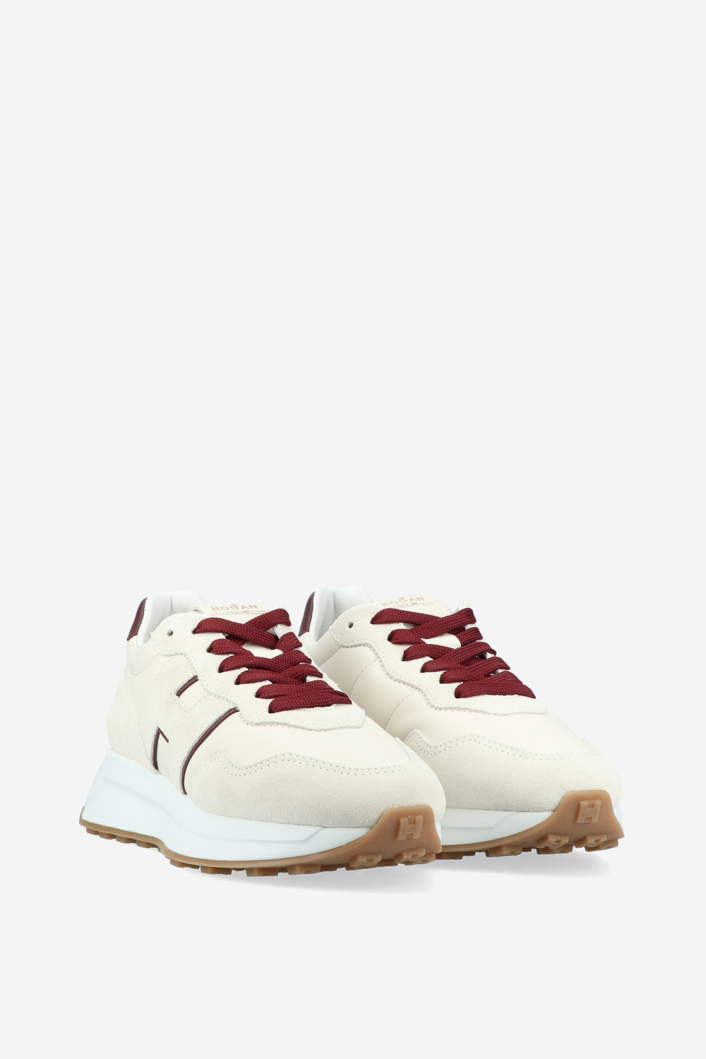 H641 H patch suede sneakers