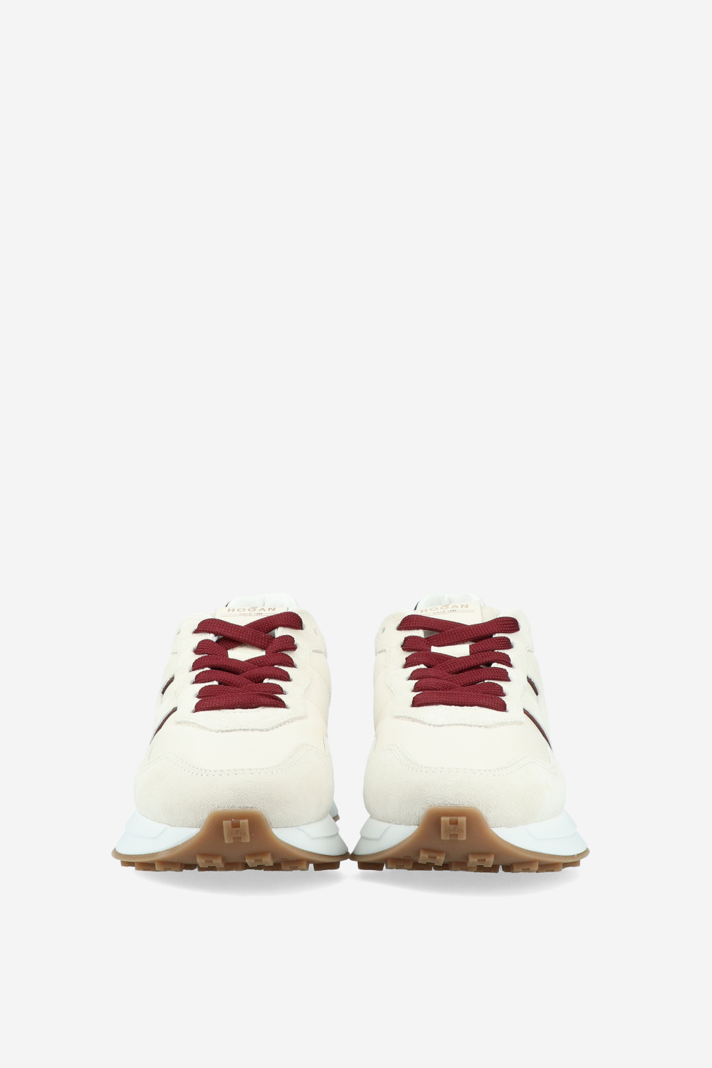 H641 H patch suede sneakers