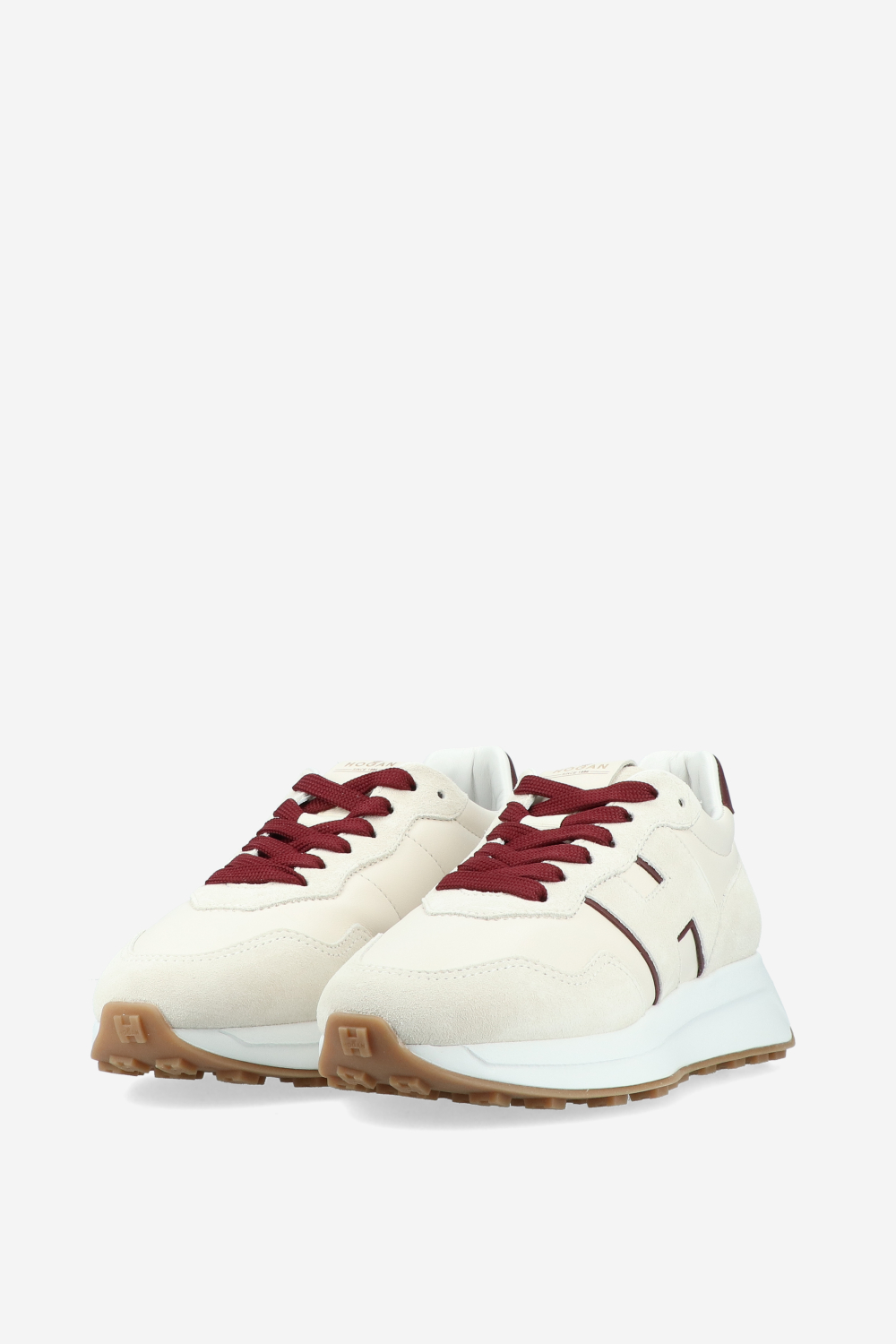 H641 H patch suede sneakers