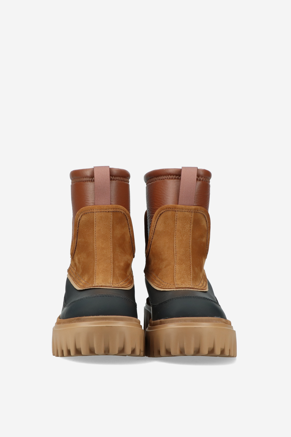 H700 leather platform boots