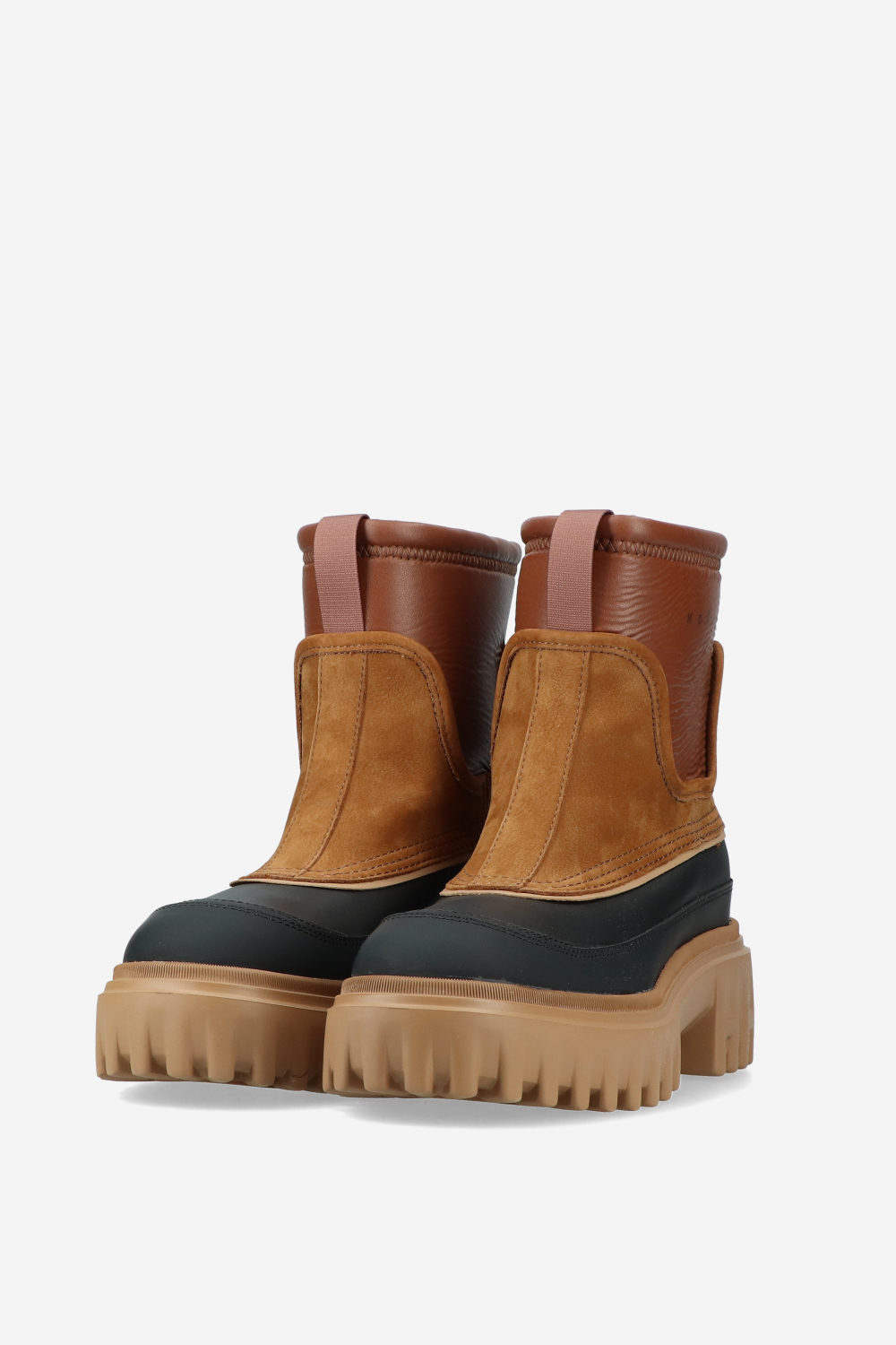 H700 leather platform boots