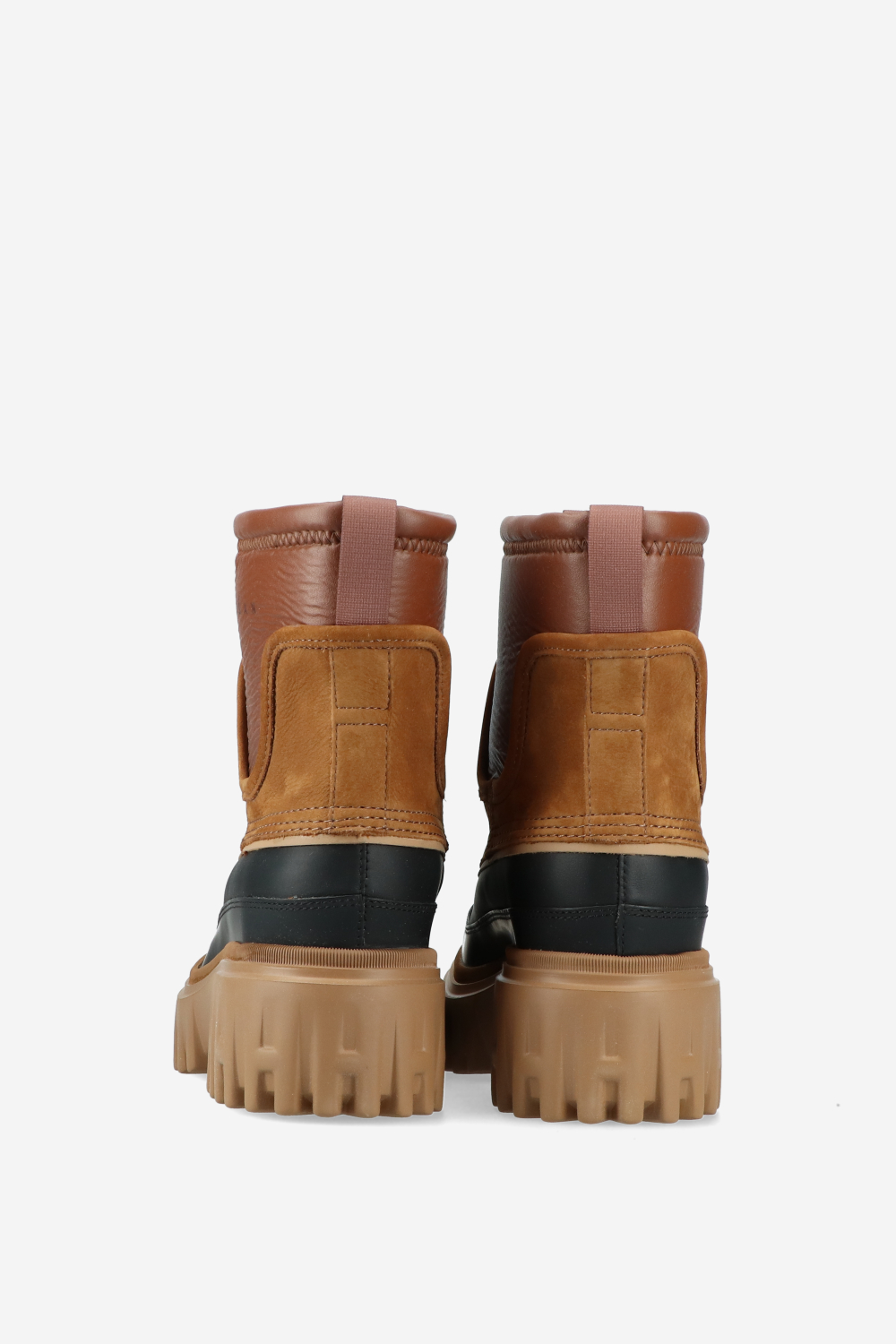 H700 leather platform boots