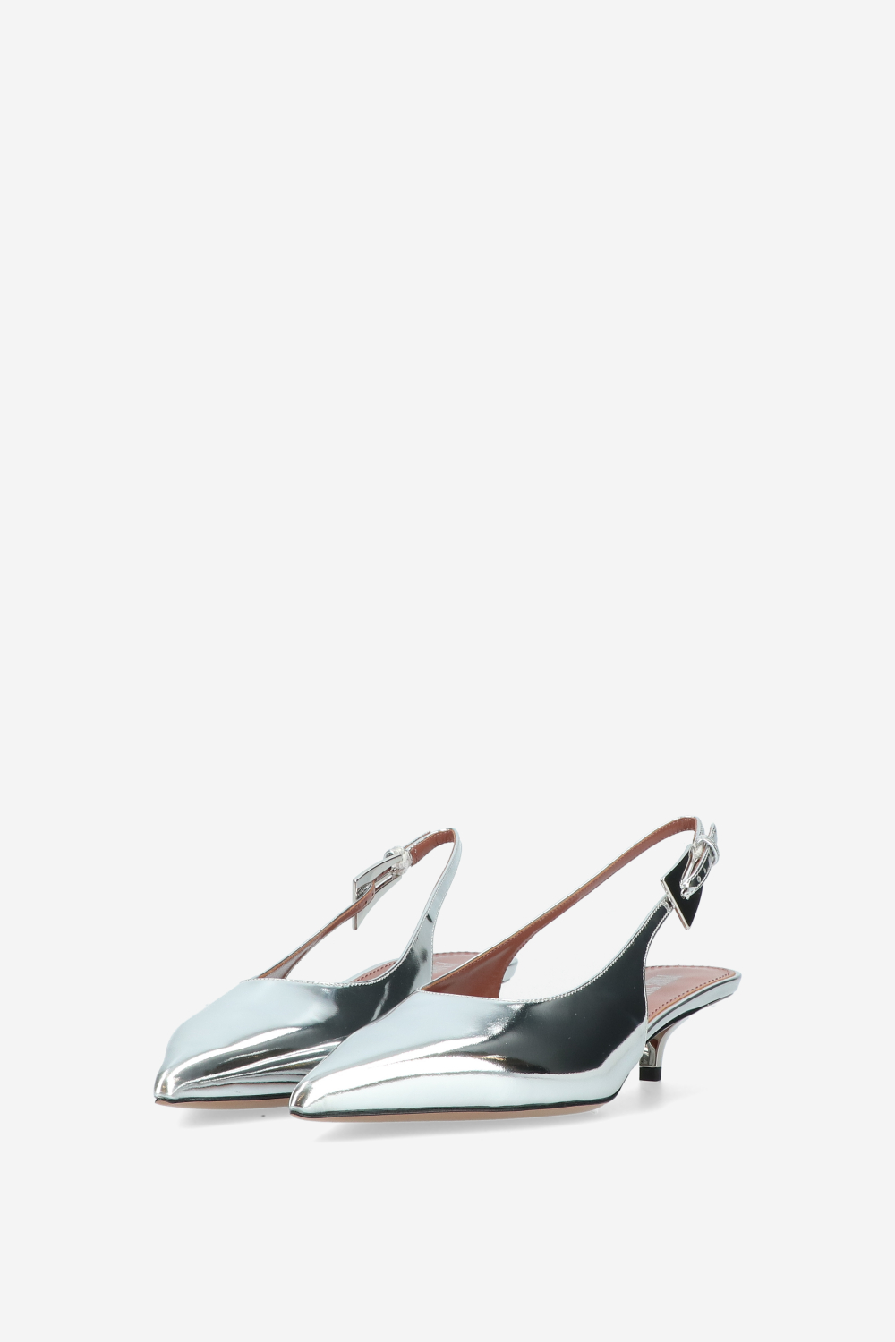 Jessica mirror leather slingbacks