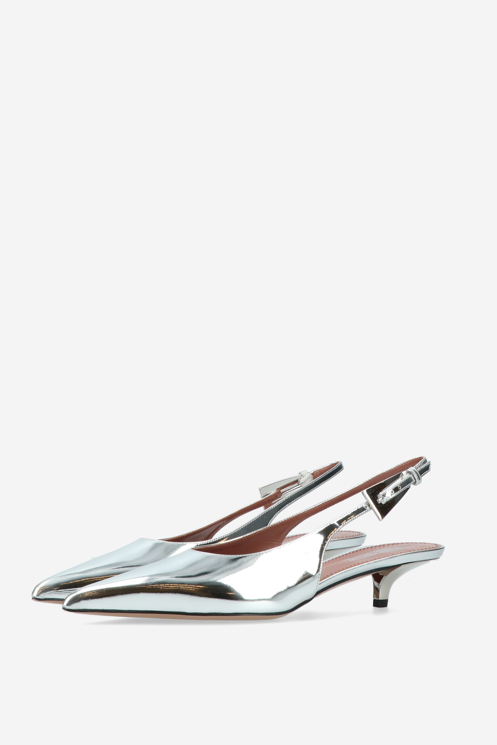 Jessica mirror leather slingbacks