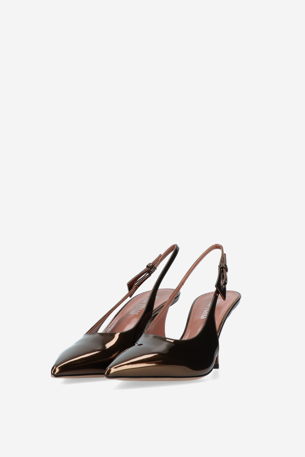 Jessica mirror leather slingbacks