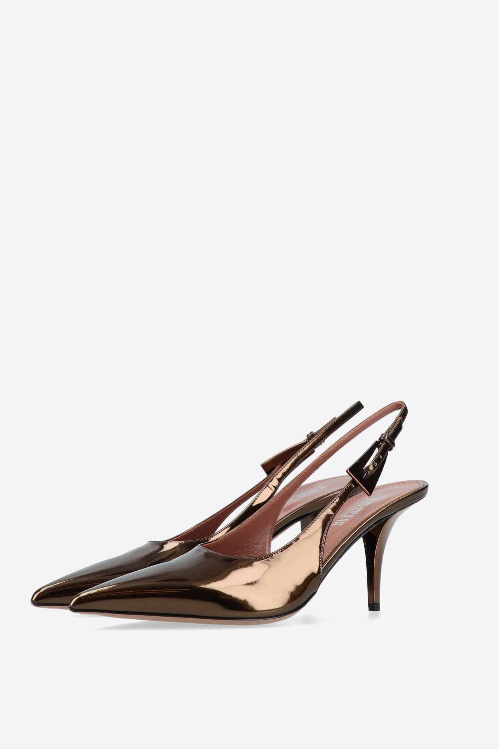 Jessica mirror leather slingbacks